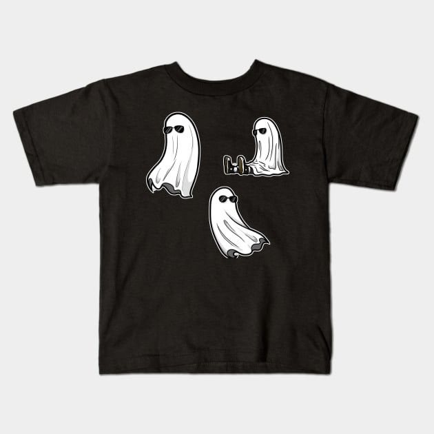 Ghost sticker (With sunnies) Kids T-Shirt by AussieDrawzz